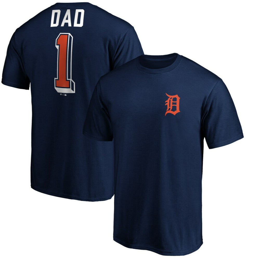 Detroit Tigers Number One Dad T-Shirt - Navy