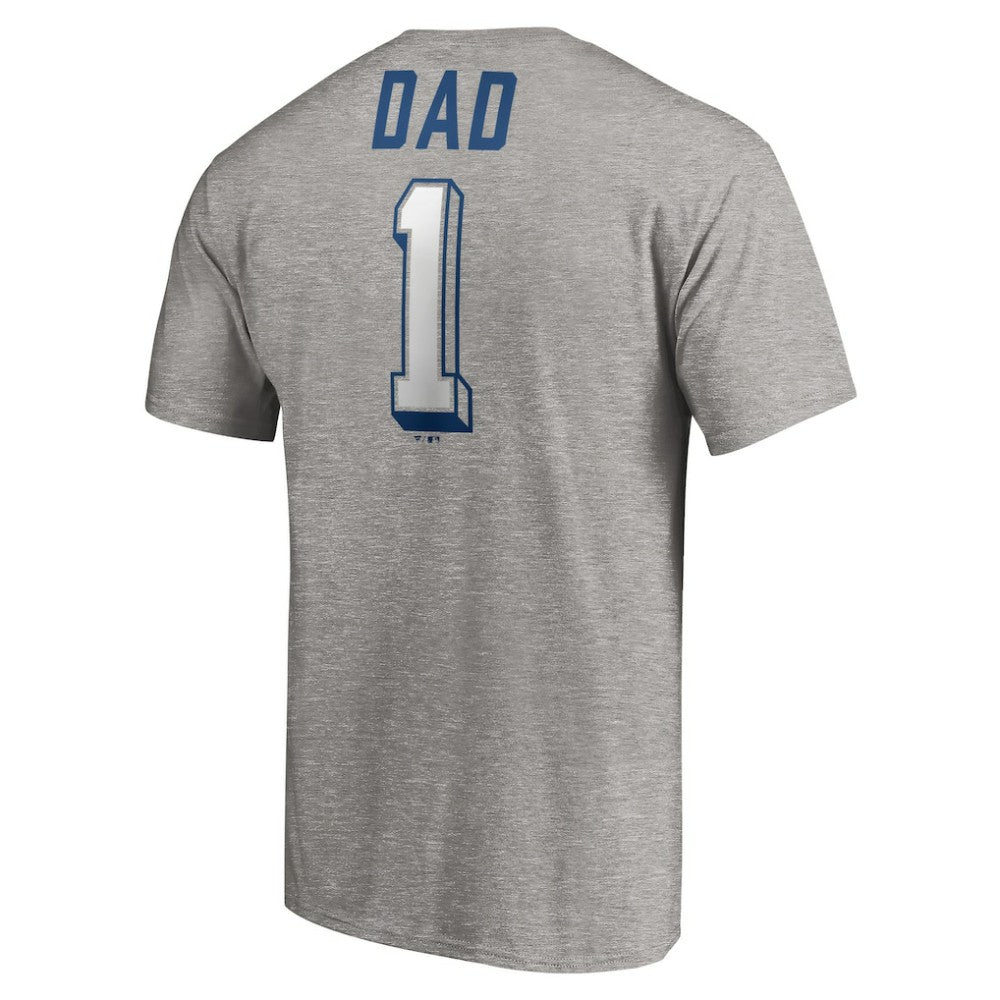 Los Angeles Dodgers Number One Dad T-Shirt - Heather Gray