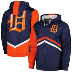 Detroit Tigers Undeniable Full-Zip Hoodie Windbreaker Jacket - Navy | Mitchell & Ness