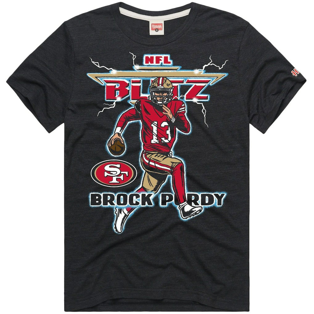 NFL San Francisco 49ers Brock Purdy  Homage Unisex NFL Blitz Player Tri-Blend T-Shirt