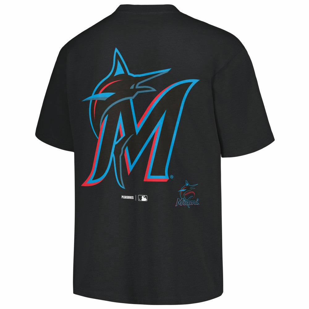 Miami Marlins PLEASURES Ballpark T-Shirt - Black