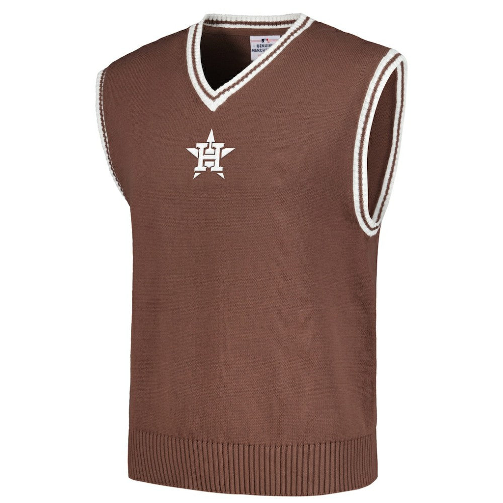 Houston Astros PLEASURES Knit V-Neck Pullover Sweater Vest - Brown