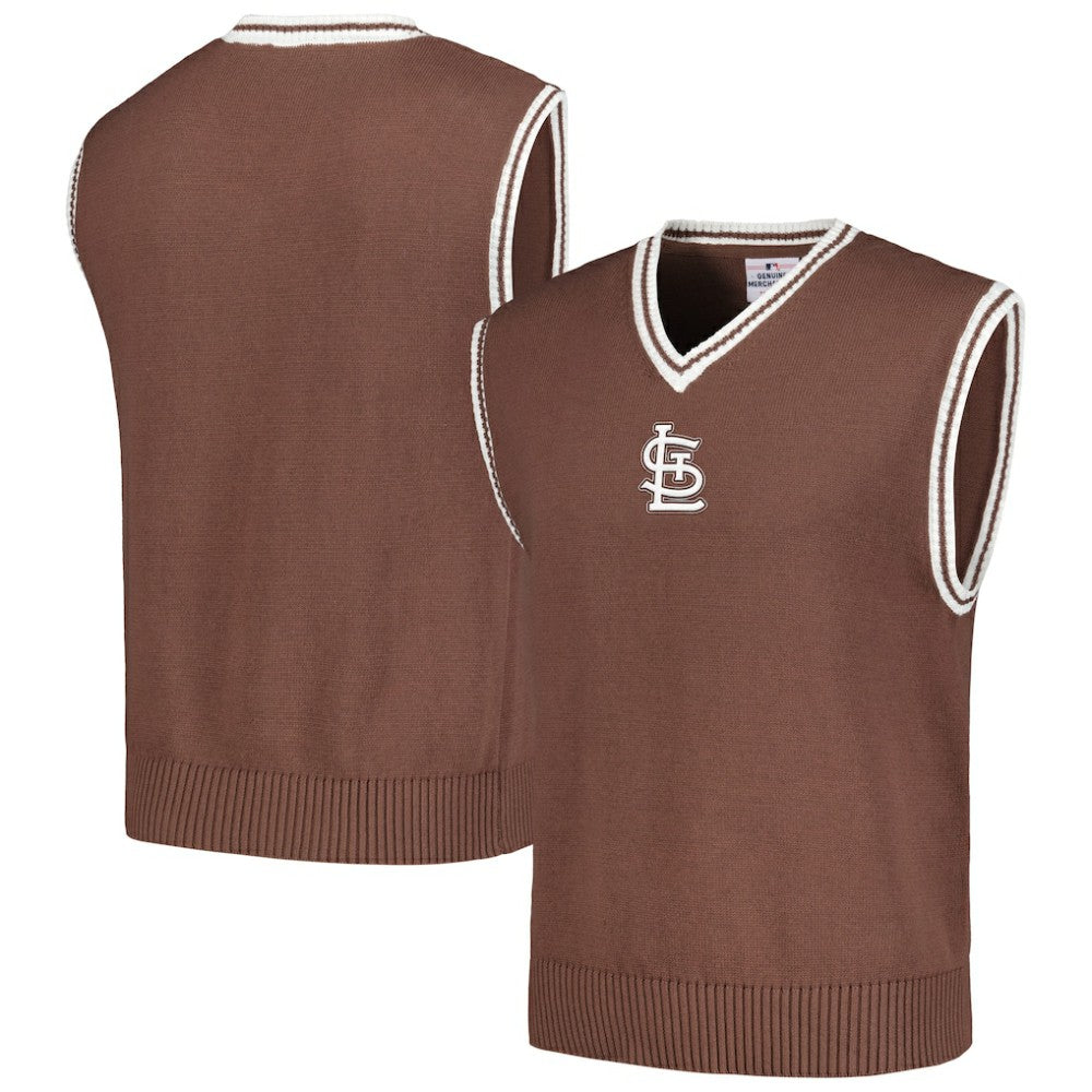 St. Louis Cardinals PLEASURES Knit V-Neck Pullover Sweater Vest - Brown