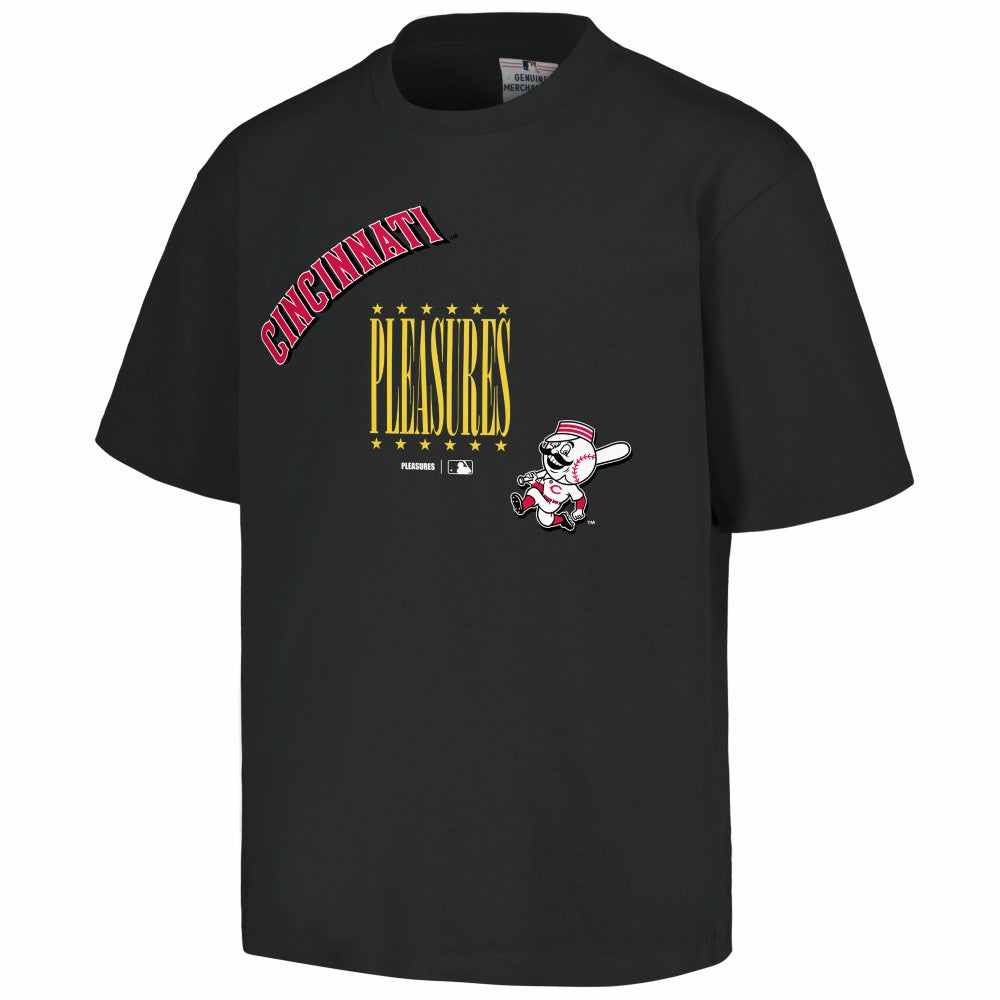 Cincinnati Reds PLEASURES Repurpose T-Shirt - Black