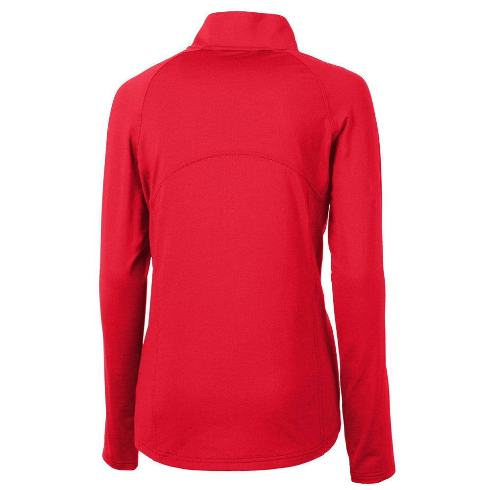 Cleveland Guardians Cutter & Buck Women's Americana Logo Adapt Eco Knit Stretch Recycled Half-Zip Pullover Top - Red