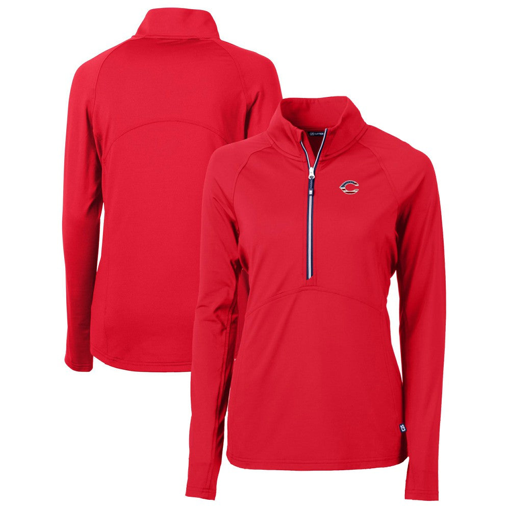 Cincinnati Reds Cutter & Buck Women's Americana Logo Adapt Eco Knit Stretch Recycled Half-Zip Pullover Top - Red