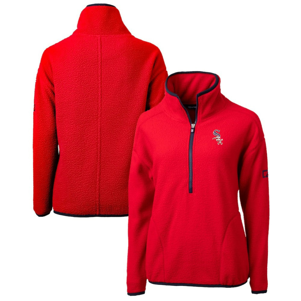 Chicago White Sox Cutter & Buck Women's Americana Logo Cascade Eco Sherpa Fleece Half-Zip Pullover Jacket - Red