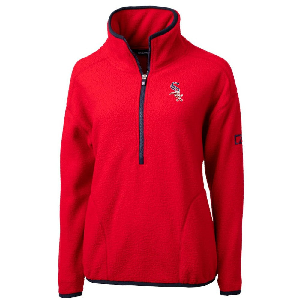 Chicago White Sox Cutter & Buck Women's Americana Logo Cascade Eco Sherpa Fleece Half-Zip Pullover Jacket - Red