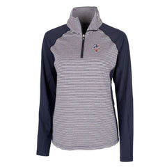 Minnesota Twins Cutter & Buck Women's Americana Logo Forge Tonal Stripe Stretch Half-Zip Pullover Top - Navy