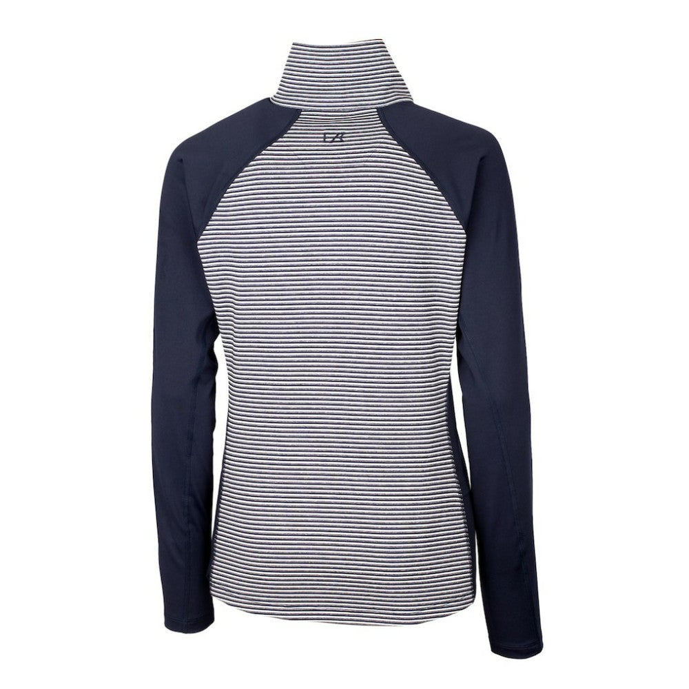 Minnesota Twins Cutter & Buck Women's Americana Logo Forge Tonal Stripe Stretch Half-Zip Pullover Top - Navy