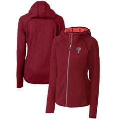 Philadelphia Phillies Cutter & Buck Women's Americana Logo Mainsail Sweater-Knit Full-Zip Hoodie - Cardinal