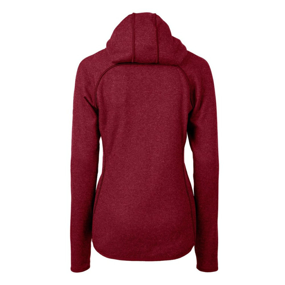 Philadelphia Phillies Cutter & Buck Women's Americana Logo Mainsail Sweater-Knit Full-Zip Hoodie - Cardinal
