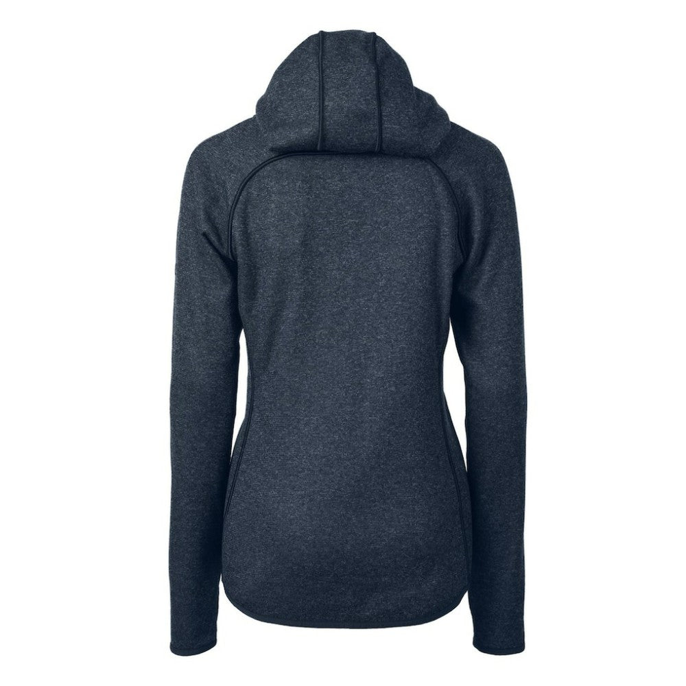 New York Yankees Cutter & Buck Women's Americana Logo Mainsail Sweater-Knit Full-Zip Hoodie - Heather Navy