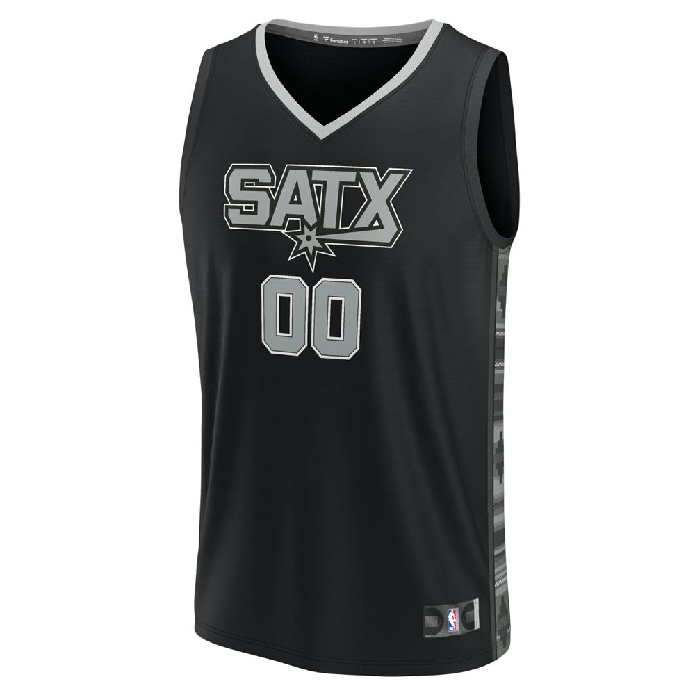 San Antonio Spurs Fast Break Custom Replica Jersey - Black - Statement Edition | Fanatics sale