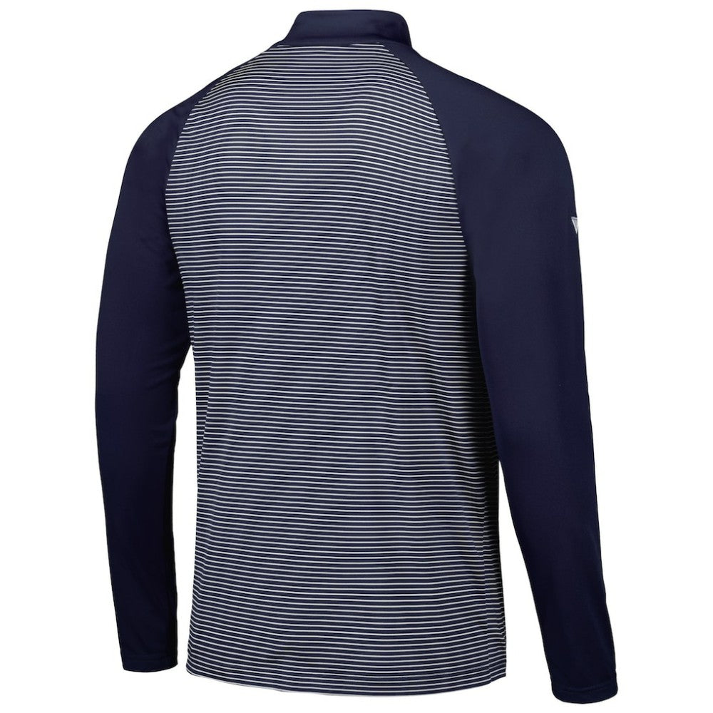 Boston Red Sox Levelwear Charter Striped Raglan Quarter-Zip Top - Navy