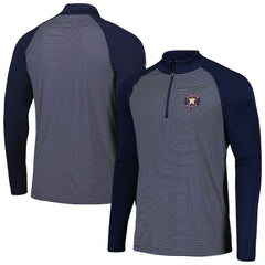 Houston Astros Levelwear Charter Striped Raglan Quarter-Zip Top - Navy