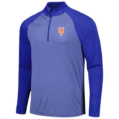 New York Mets Levelwear Charter Striped Raglan Quarter-Zip Top - Royal