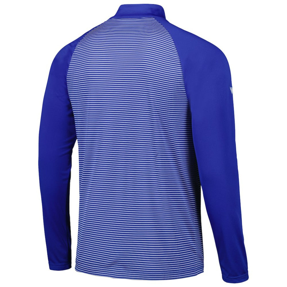 Chicago Cubs Levelwear Charter Striped Raglan Quarter-Zip Top - Royal