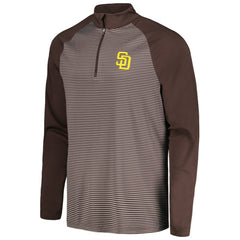 San Diego Padres Levelwear Charter Striped Raglan Quarter-Zip Top - Brown