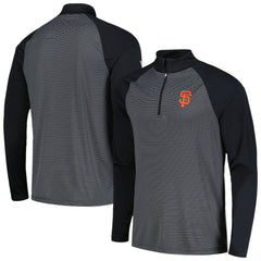 San Francisco Giants Levelwear Charter Striped Raglan Quarter-Zip Top - Black