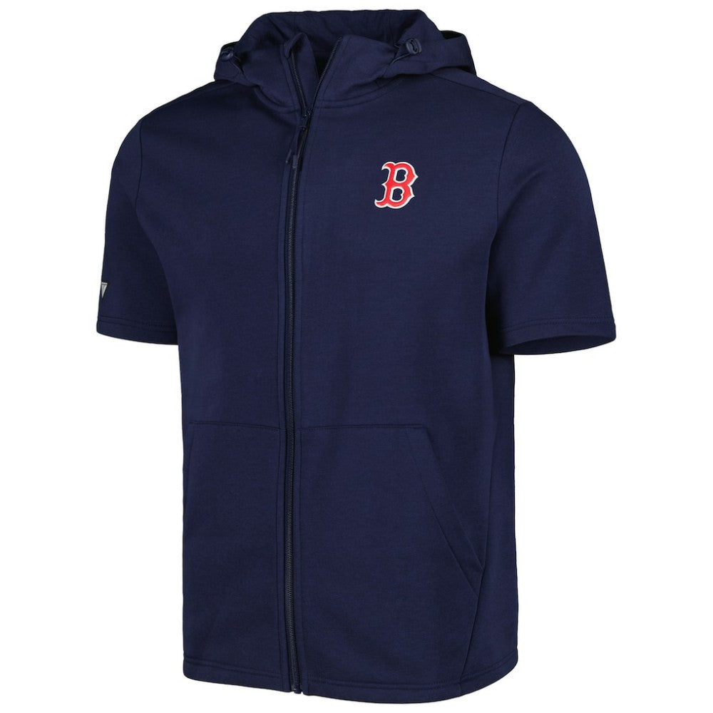 Boston Red Sox Levelwear Recruit Full-Zip Short Sleeve Hoodie - Navy