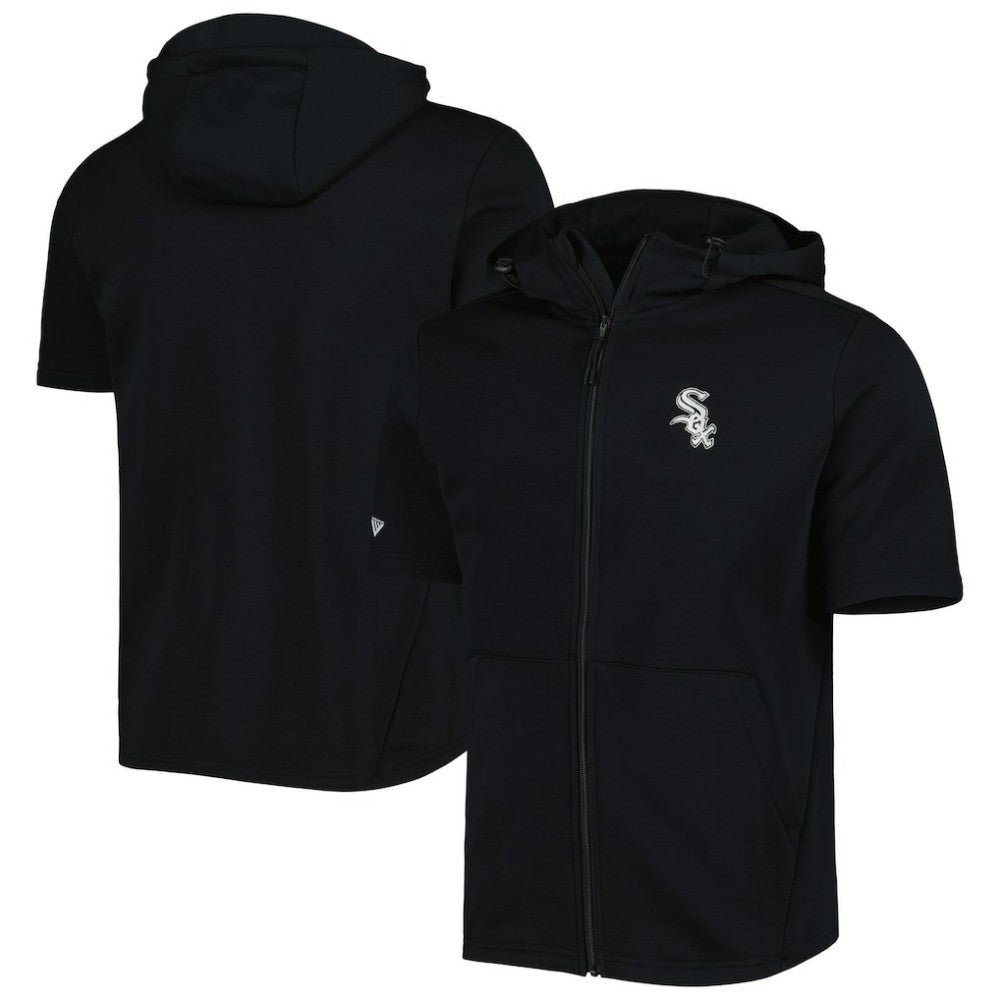 Chicago White Sox Levelwear Recruit Full-Zip Short Sleeve Hoodie - Black