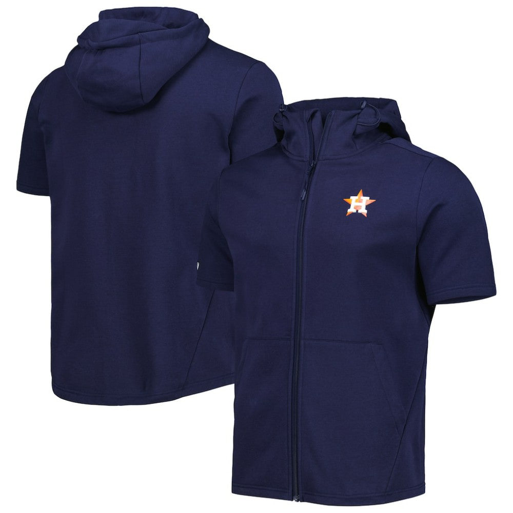 Houston Astros Levelwear Recruit Full-Zip Short Sleeve Hoodie - Navy