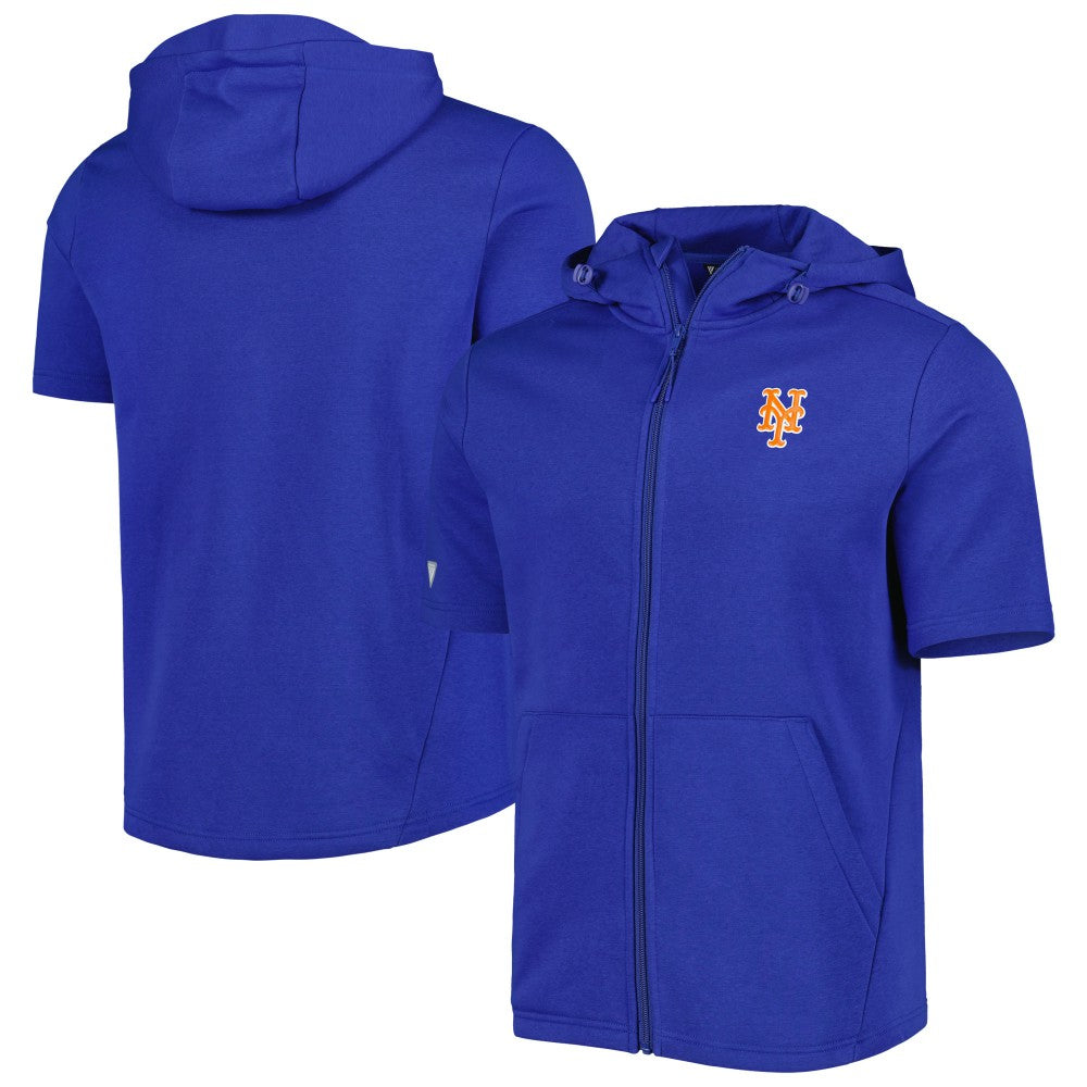 New York Mets Levelwear Recruit Full-Zip Short Sleeve Hoodie - Royal