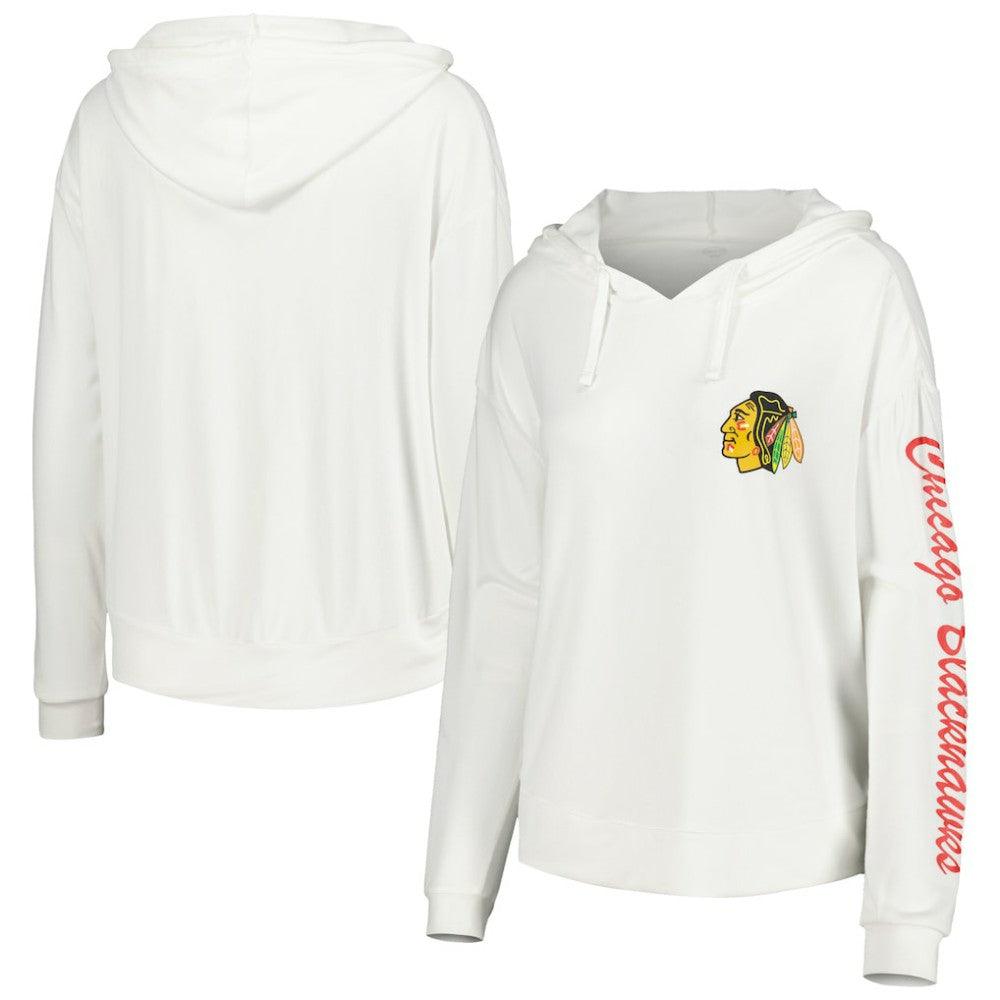 Chicago Blackhawks Concepts Sport Women's Accord Hacci Long Sleeve Hoodie Top