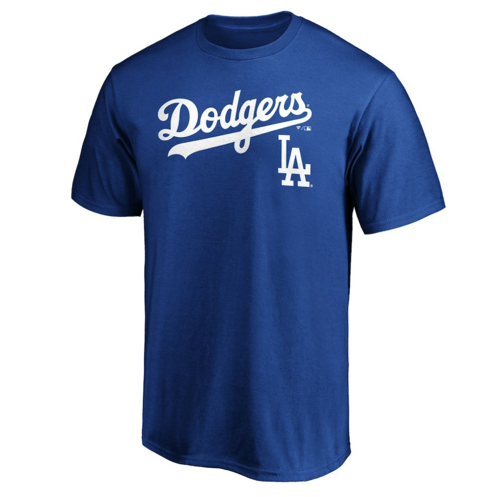 Los Angeles Dodgers Team Lock Up Wordmark T-Shirt - Royal