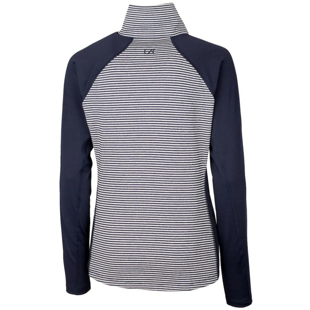 Minnesota Twins Cutter & Buck Women's DryTec Forge Tonal Stripe Stretch Half-Zip Top - Navy