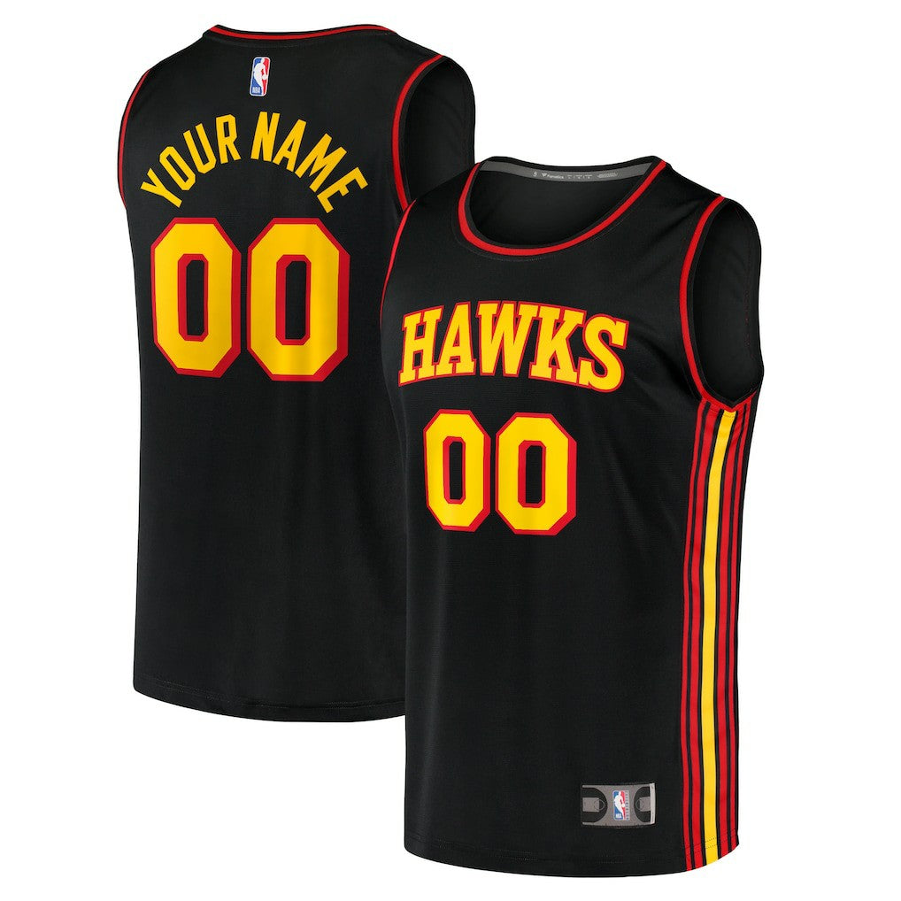 Atlanta Hawks Youth Fast Break Replica Custom Jersey - Statement Edition - Black | Fanatics sale