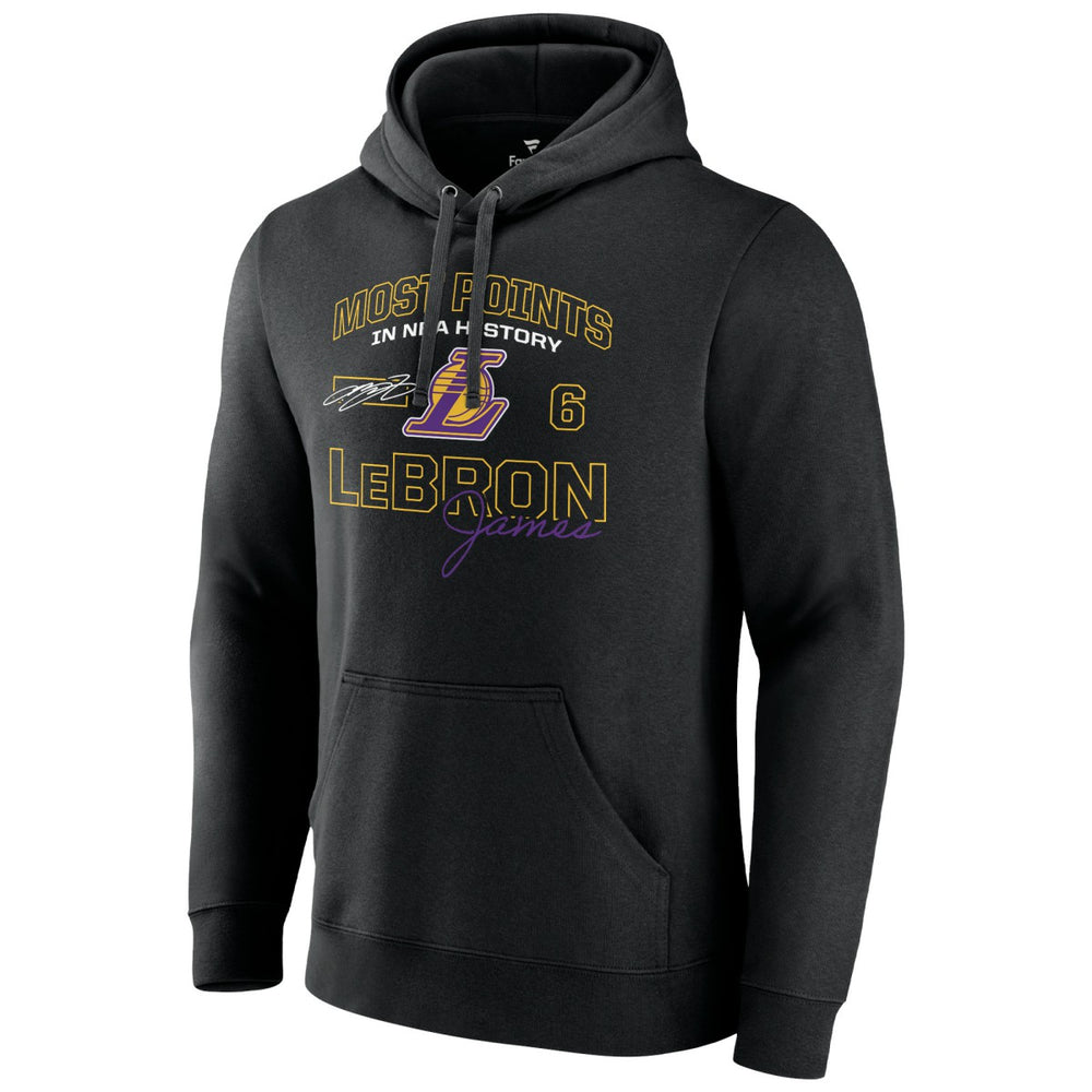 LeBron James Los Angeles Lakers Most Points in NBA History Pullover Hoodie - Black sale