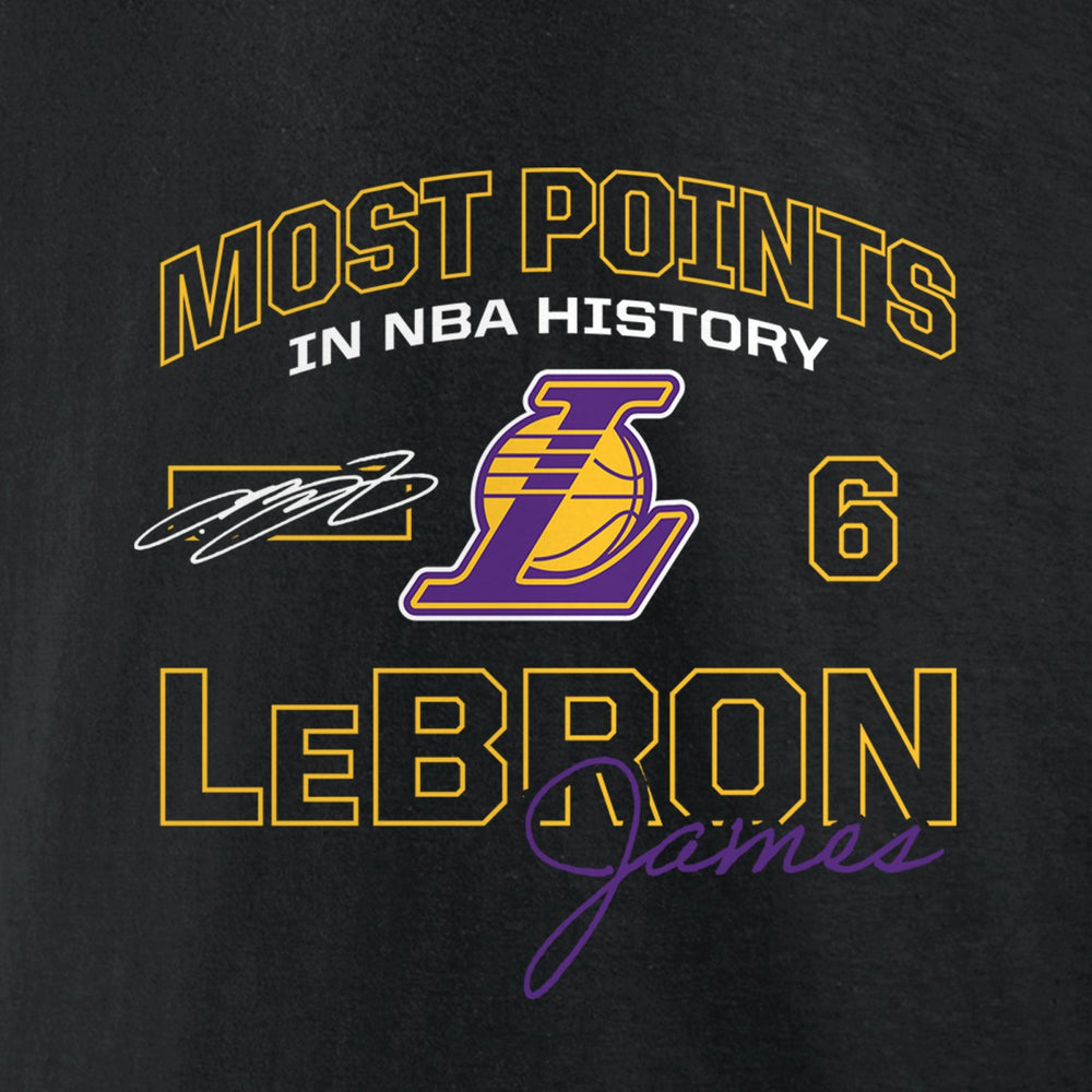 LeBron James Los Angeles Lakers Most Points in NBA History Pullover Hoodie - Black sale