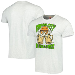 Milwaukee Bucks Homage Unisex Hometown Hyper Local Tri-Blend T-Shirt - Ash online