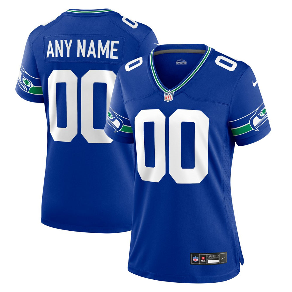 NFL Seattle Seahawks Women's Throwback Custom Jersey