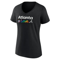 Atlanta Braves Women's City Pride V-Neck T-Shirt - Black