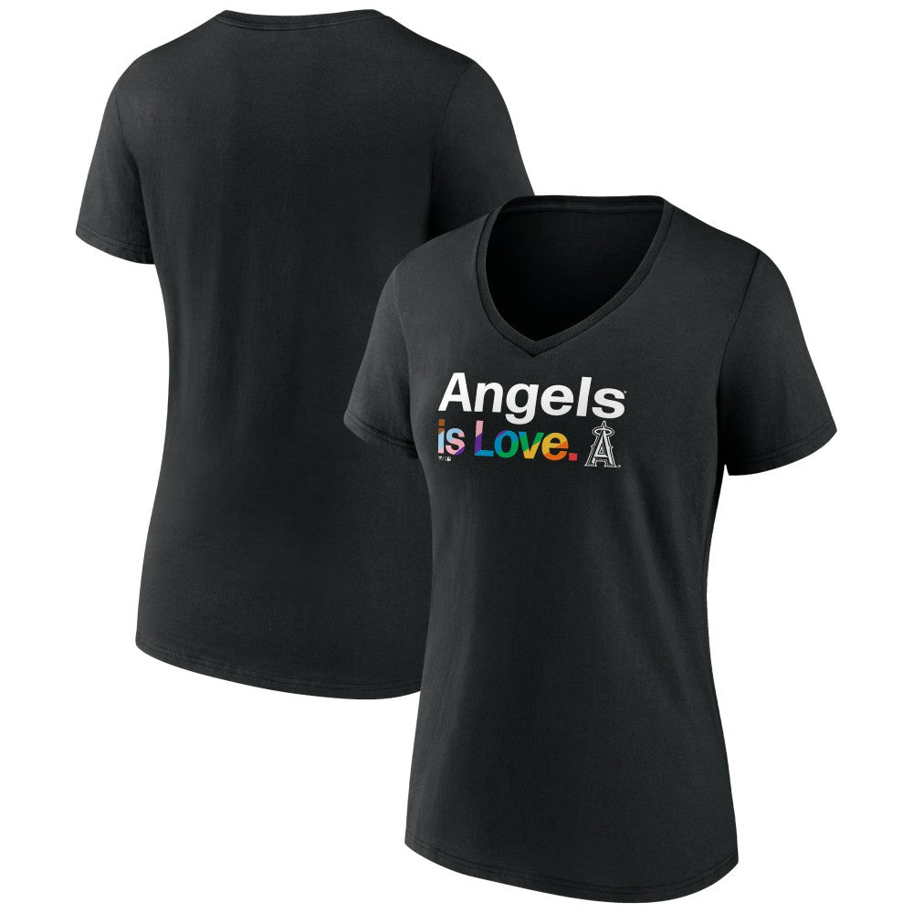 Los Angeles Angels Women's City Pride V-Neck T-Shirt - Black