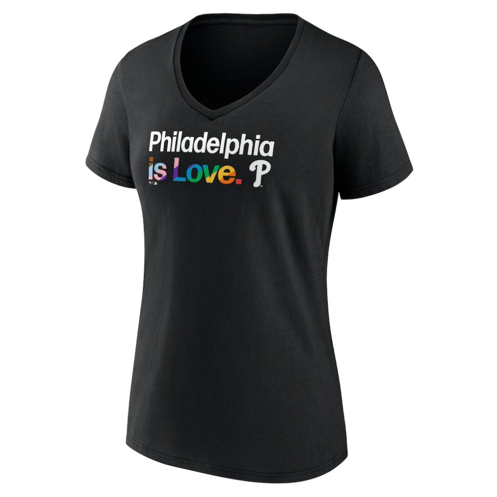 Philadelphia Phillies Women's City Pride V-Neck T-Shirt - Black