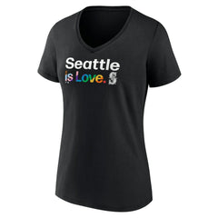 Seattle Mariners Women's City Pride V-Neck T-Shirt - Black