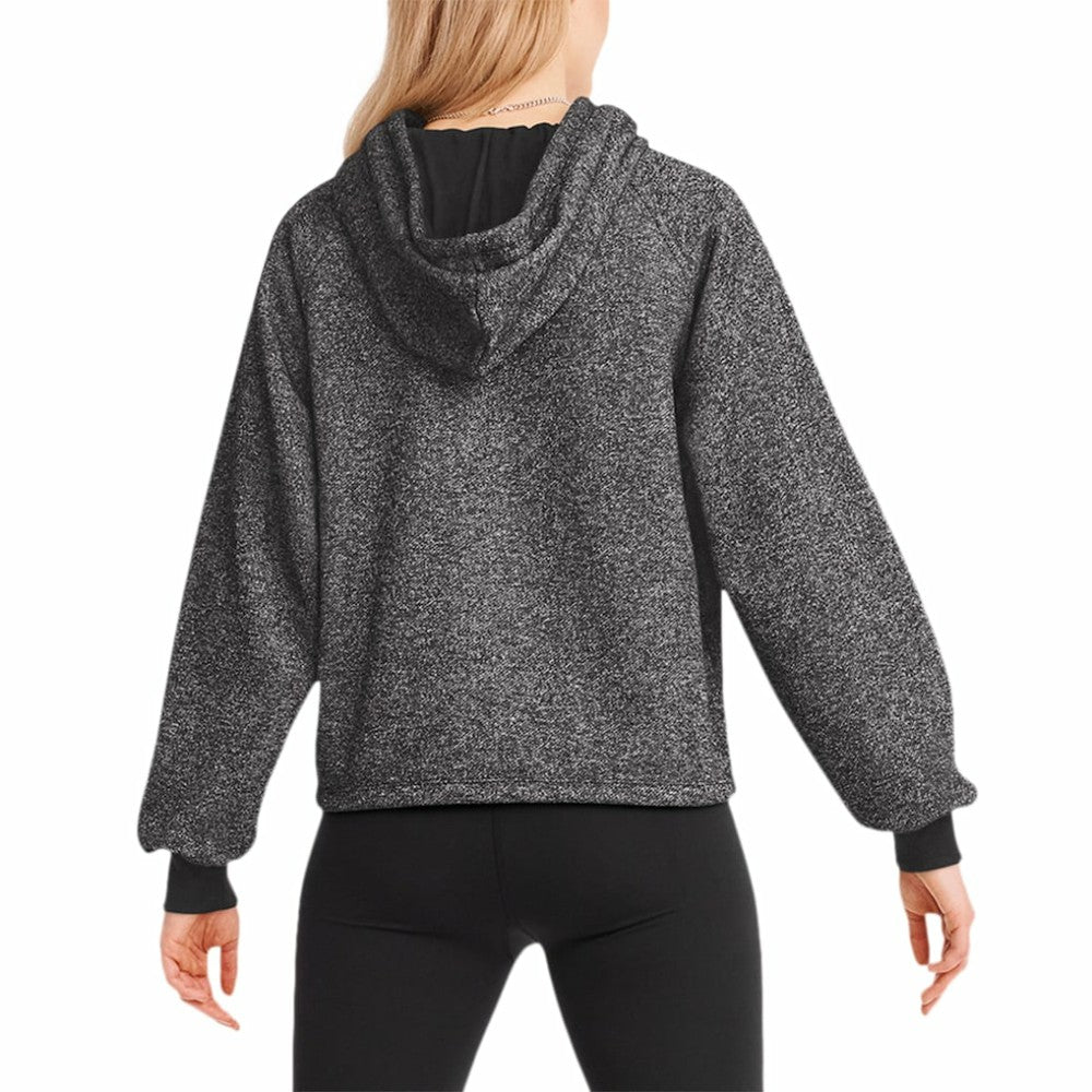 Atlanta Braves DKNY Sport Women's Debbie Dolman Raglan Pullover Hoodie - Black