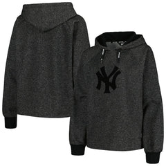 New York Yankees DKNY Sport Women's Debbie Dolman Raglan Pullover Hoodie - Black