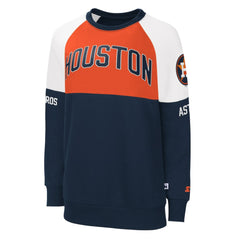 Houston Astros Starter Women's Baseline Raglan Pullover Sweatshirt - Navy/Orange