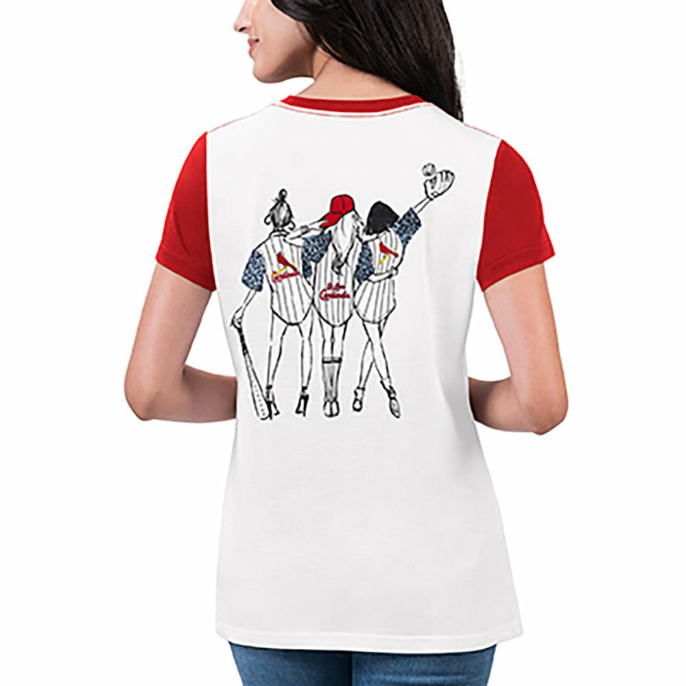 St. Louis Cardinals G-III 4Her by Carl Banks Women's Illustration Ringer T-Shirt - White