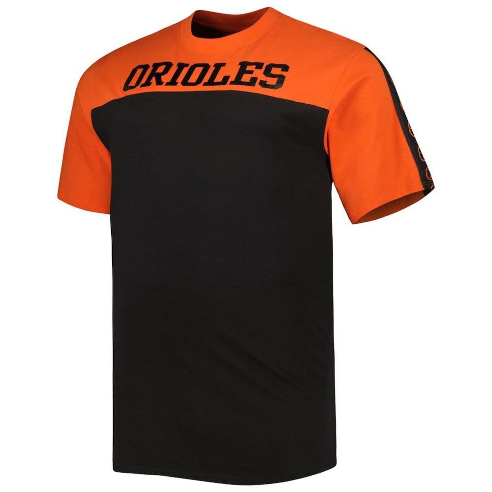 Baltimore Orioles Big & Tall Yoke Knit T-Shirt - Orange/Black