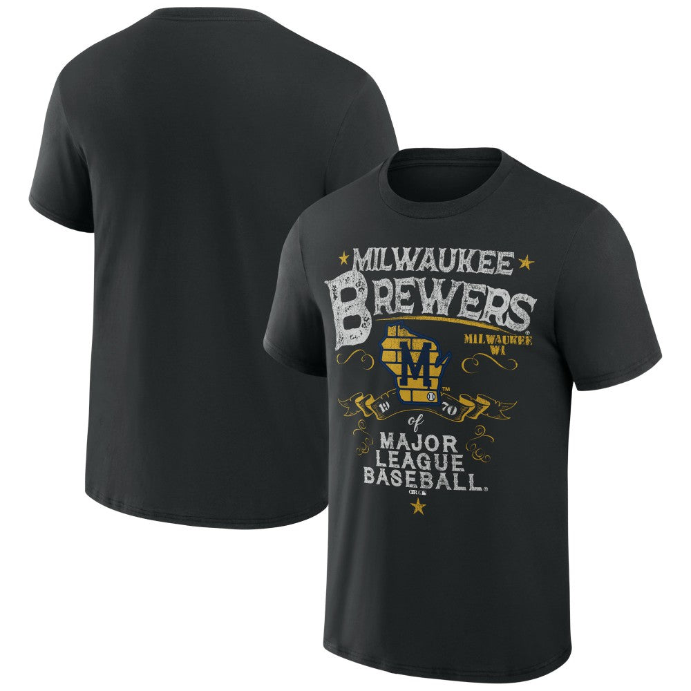Milwaukee Brewers Darius Rucker Collection Beach Splatter T-Shirt - Black