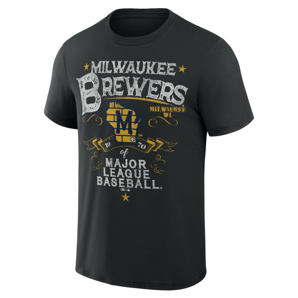 Milwaukee Brewers Darius Rucker Collection Beach Splatter T-Shirt - Black