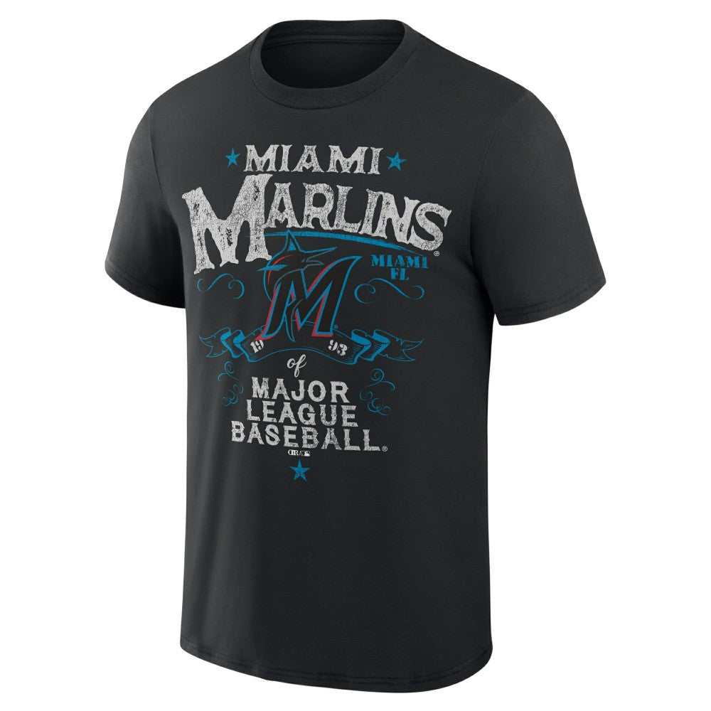 Miami Marlins Darius Rucker Collection Beach Splatter T-Shirt - Black