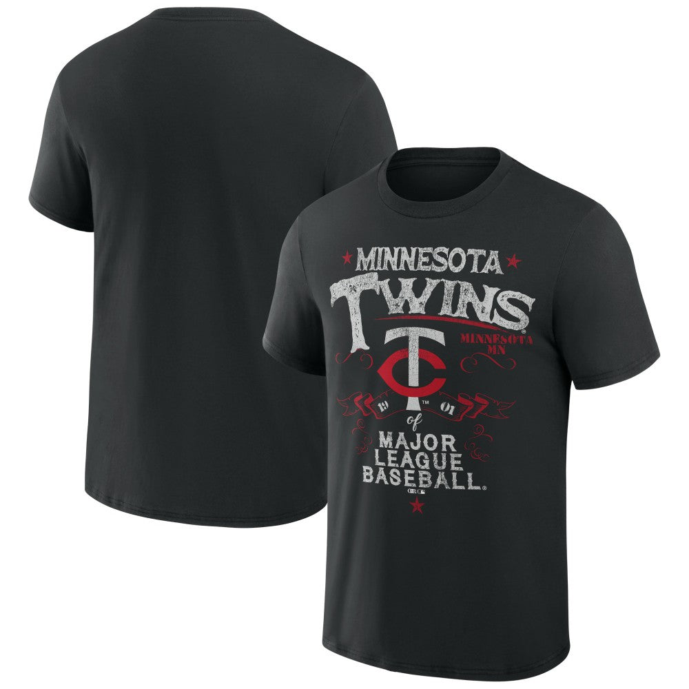 Minnesota Twins Darius Rucker Collection Beach Splatter T-Shirt - Black