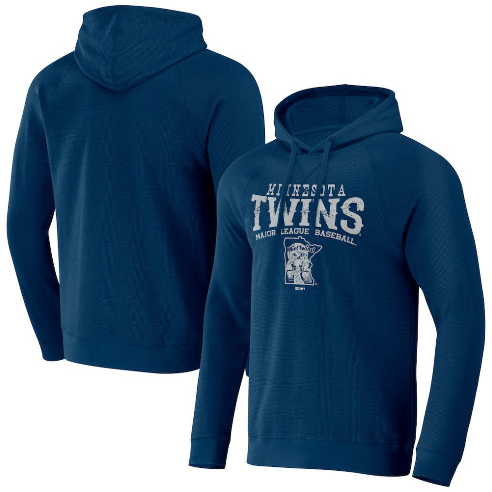 Minnesota Twins Darius Rucker Collection Waffle-Knit Raglan Pullover Hoodie - Navy